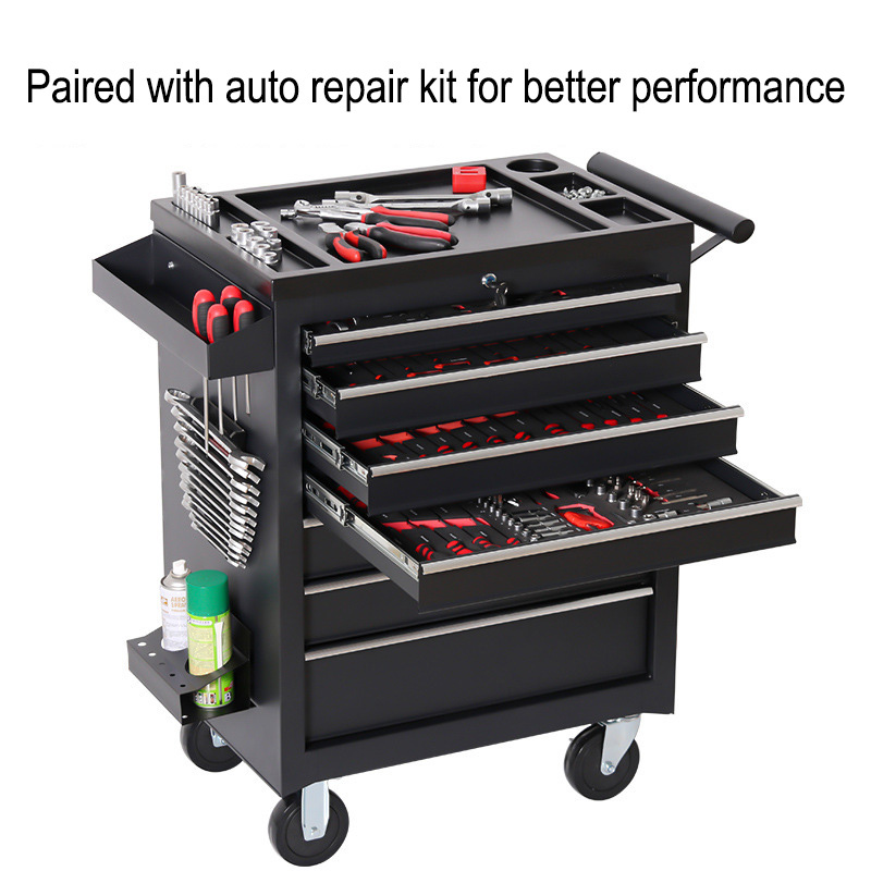 Car Workshop Tools Kit - 5 Drawer Storage Tool Box Trolley