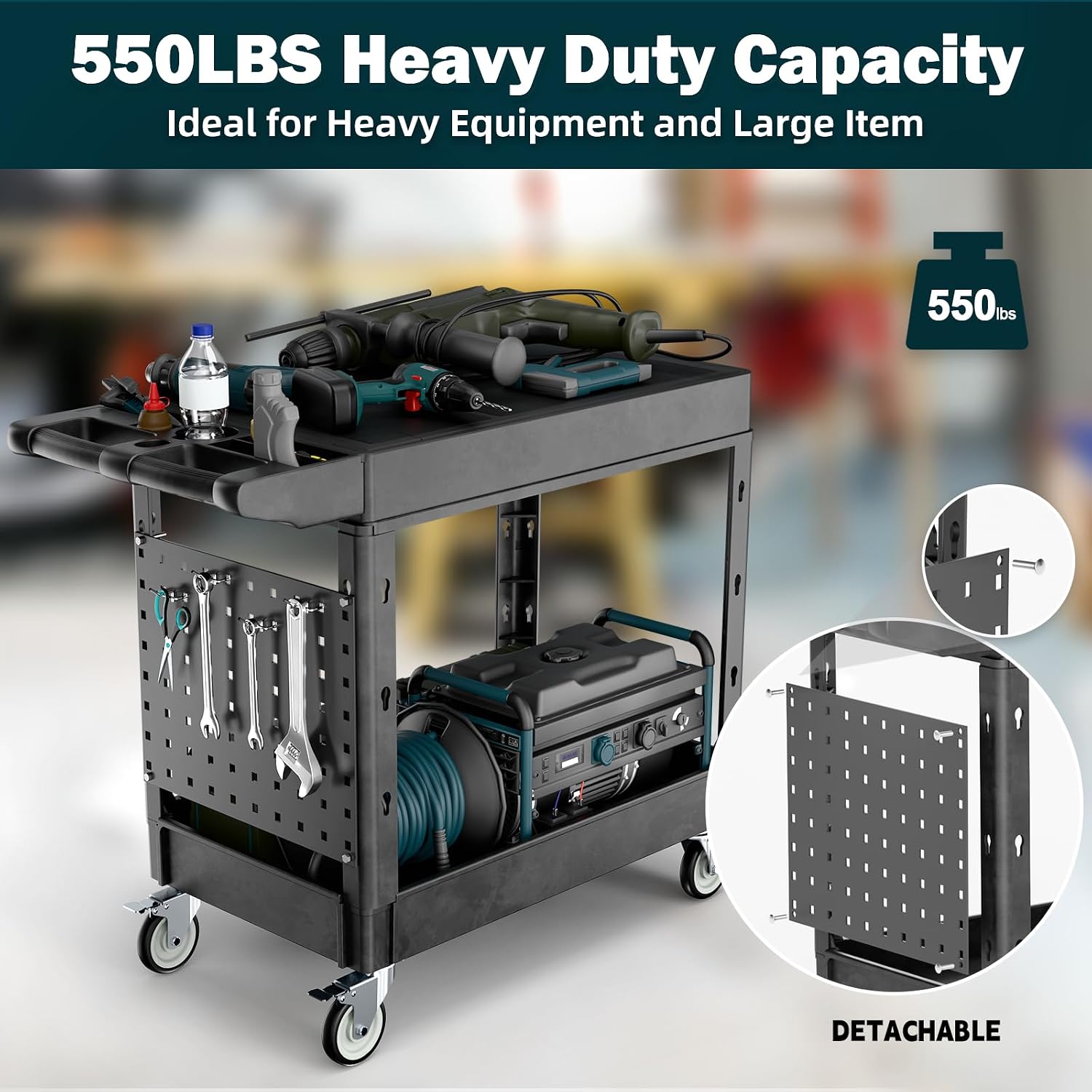 Heavy Duty 2-Shelf Flat Top Wh - Workshop Tools.Hanging Board ulasan dan harga