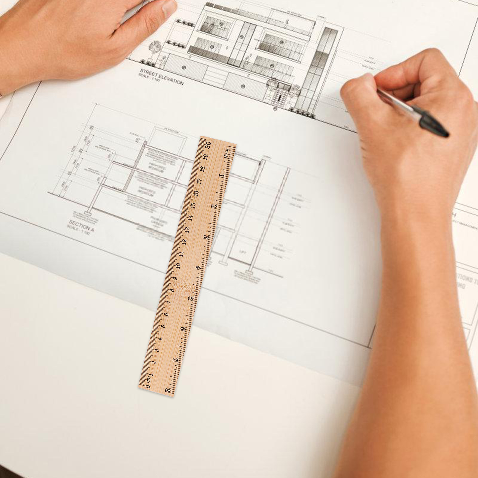6Pcs Sturdy Bamboo Rulers Non  - Workshop Tools In Engineering ulasan dan harga